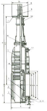 MZ44W-1.5,2(4)城市煤氣快速啟閉閘閥外形尺寸圖2