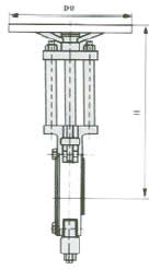 ZT9928-6/10手動(dòng)漿料閘閥外形尺寸圖1