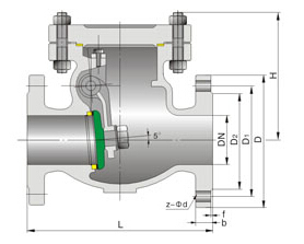 美標電站旋啟式止回閥外形尺寸圖